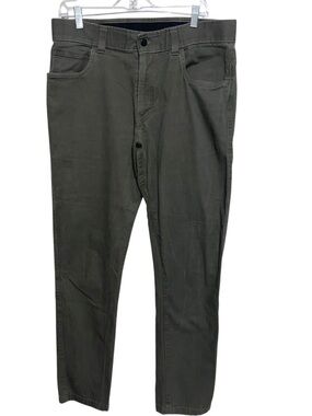 Origin Pants Mens 34X33 USA Made Maine Workwear Olive Green Denim Stretch